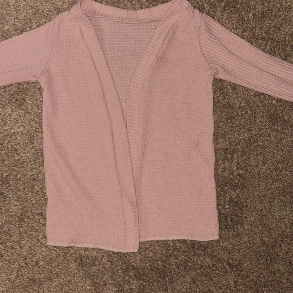 Blush Pink Cropped Sweater with Puff Sleeves